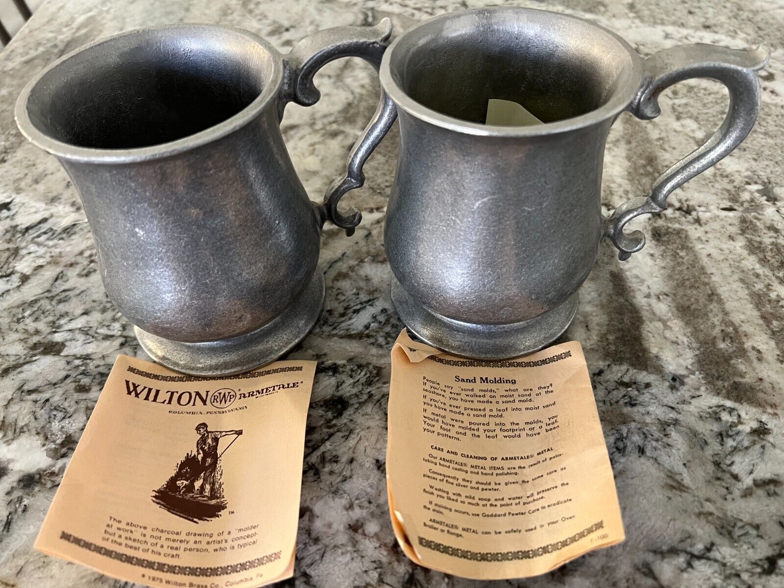 Set of 2 Wilton Armetale Pewter Mugs