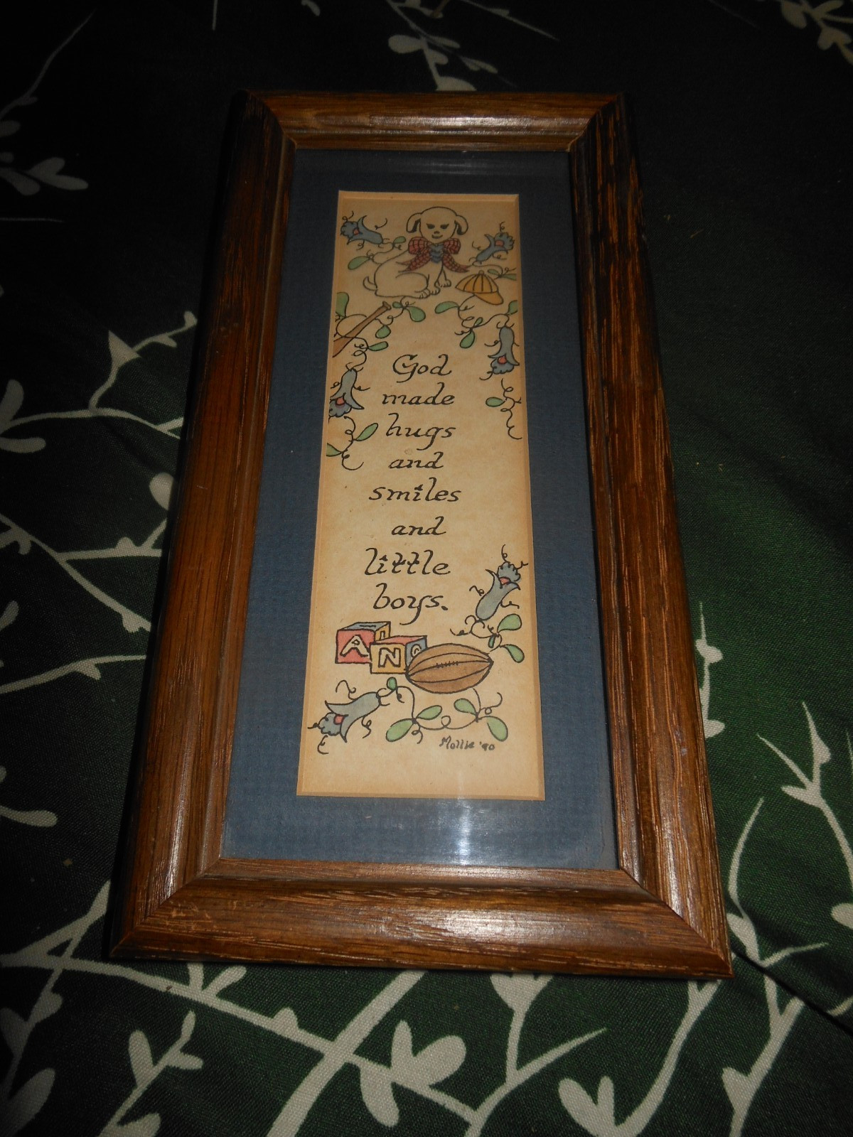 VINTAGE INSPIRATIONAL WALL FRAMED LITTLE BOYS QUOTE 1990 WOOD FRAME 8 VINTAGE INSPIRATIONAL WALL FRAMED LITTLE BOYS QUOTE 1990 WOOD FRAME 8