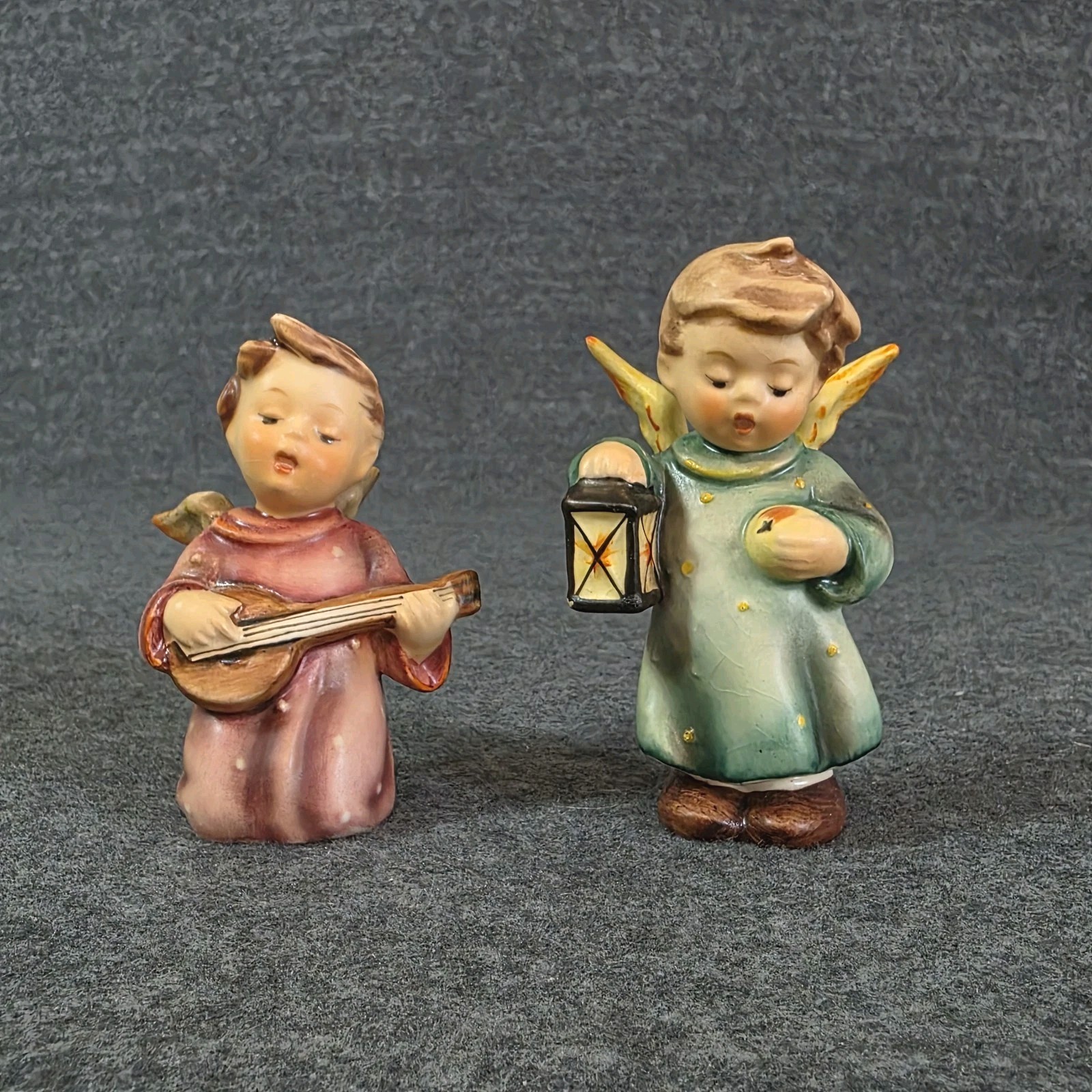 Vtg 1951 Goebel Hummel Good Night Angel & Angel Serenade Nativity Germany
