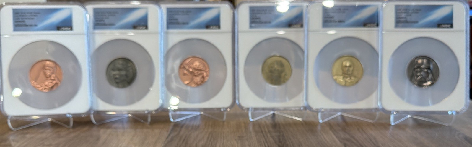 2005 Star Wars 46mm CA Lottery; Full Set Of All Six Collectibles; Genuine NGC VR 2005 Star Wars 46mm CA Lottery; Full Set Of All Six Collectibles; Genuine NGC VR