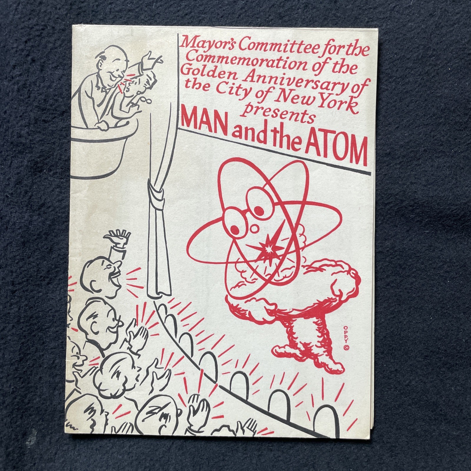 1948 New York City Golden Anniversary Map of \'Man and the Atom\' Exhibition