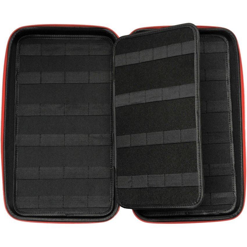 Knife Carrying Storage Hard Case Pack Holds 64 Pocket Knives Black Zipper Close
