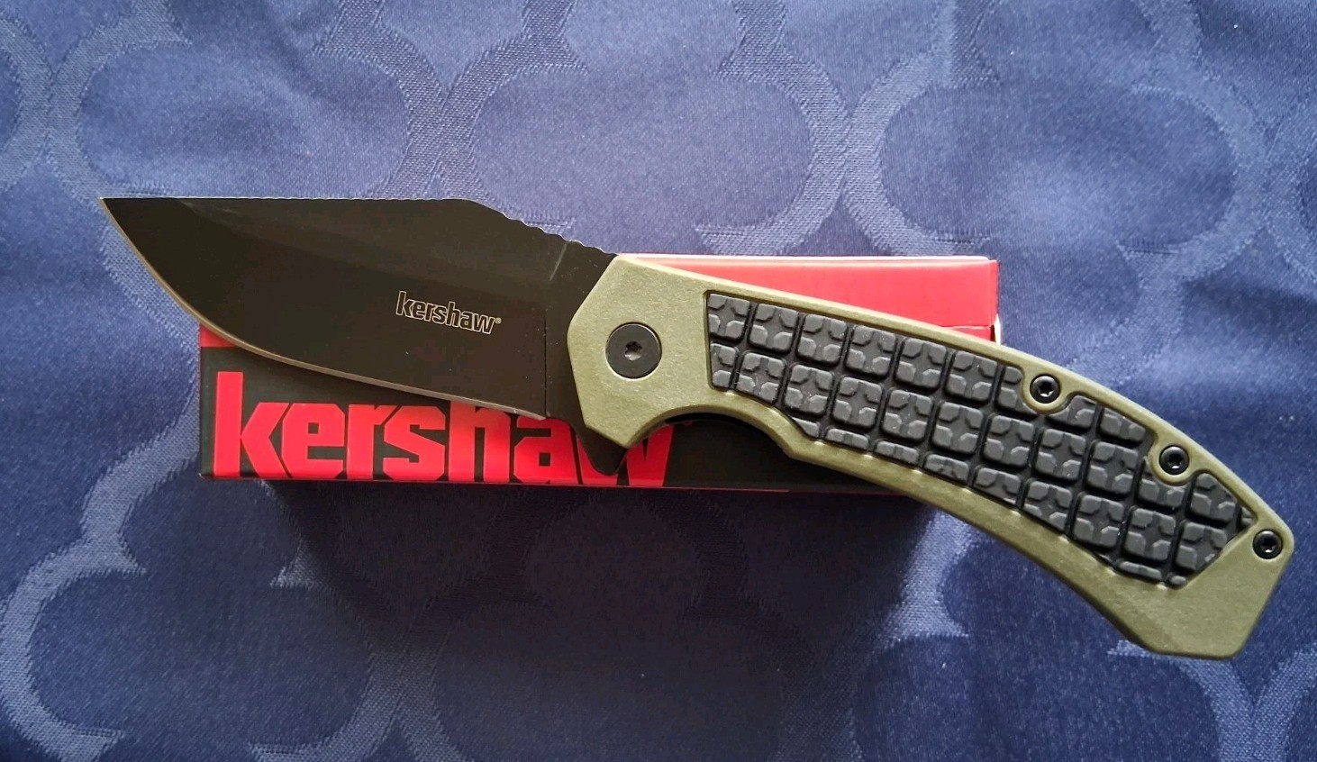 *NEW*🔥KERSHAW - Faultline (8760) Folding Knife w/ Green Handle & 8Cr13MoV Blade