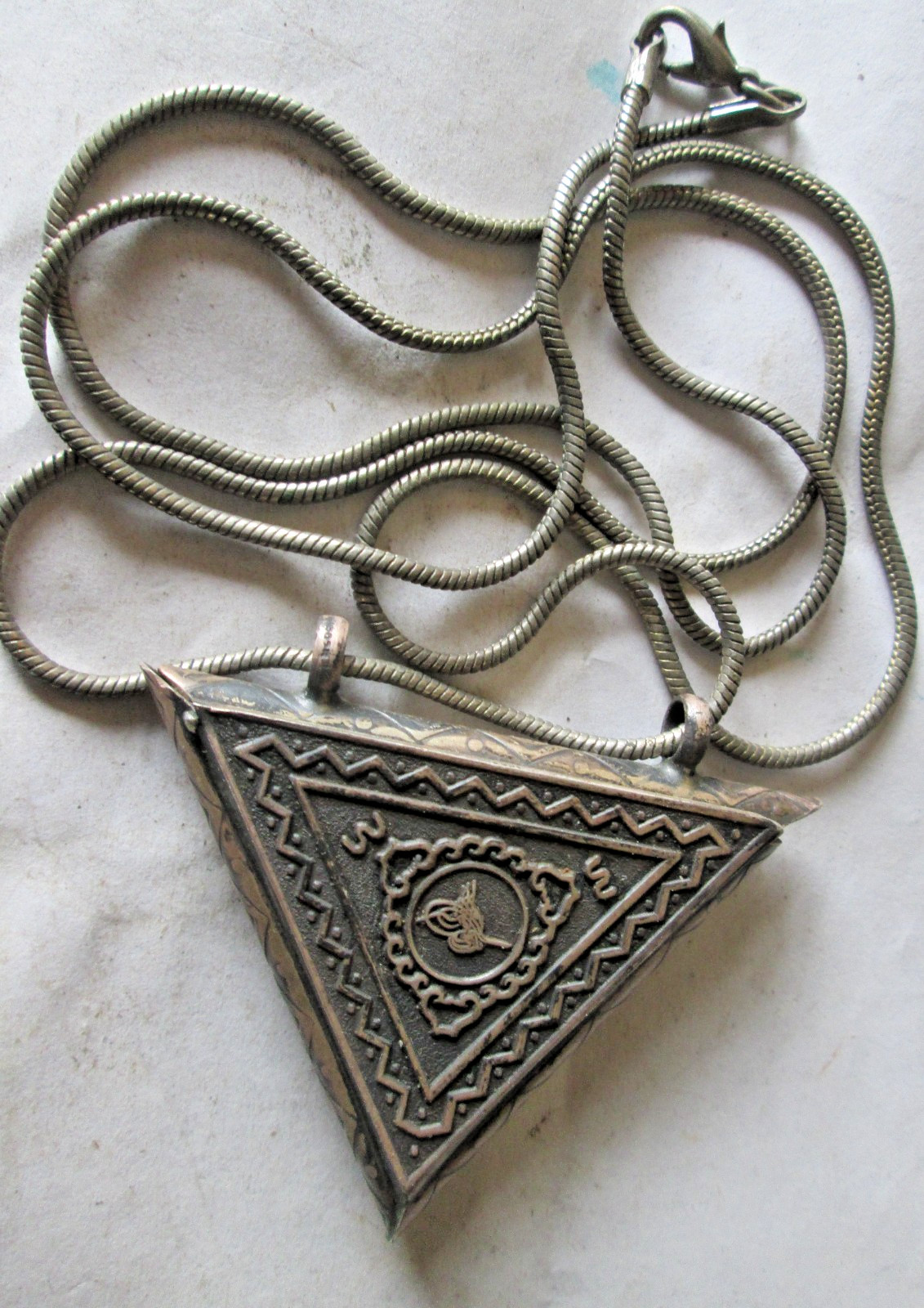 VINTAGE TURKISH OTTOMAN TAWEEZ STERLING SILVER AMULET, 20 GRAMS, 30 VINTAGE TURKISH OTTOMAN TAWEEZ STERLING SILVER AMULET, 20 GRAMS, 30