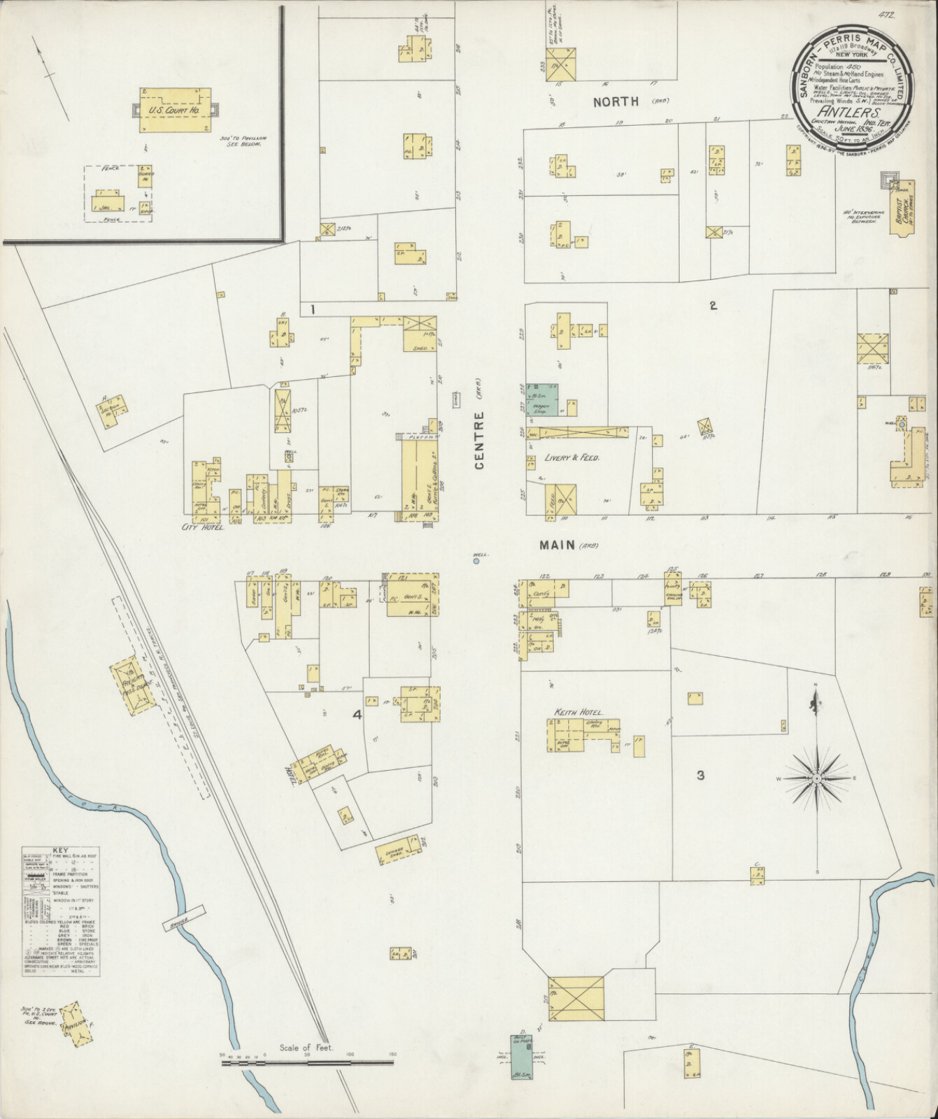 1896 Very Detailed COPY City Map Antlers Oklahoma Perfect for researchers 1896 Very Detailed COPY City Map Antlers Oklahoma Perfect for researchers