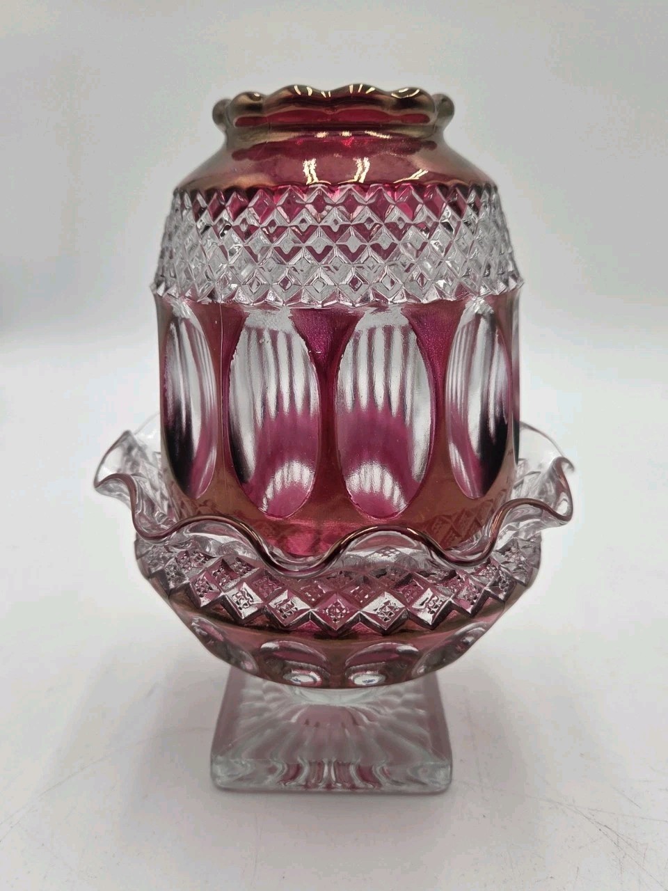 VTG Rare Ruby Red Flashed Westmoreland Fairy Lamp- 6.5 VTG Rare Ruby Red Flashed Westmoreland Fairy Lamp- 6.5
