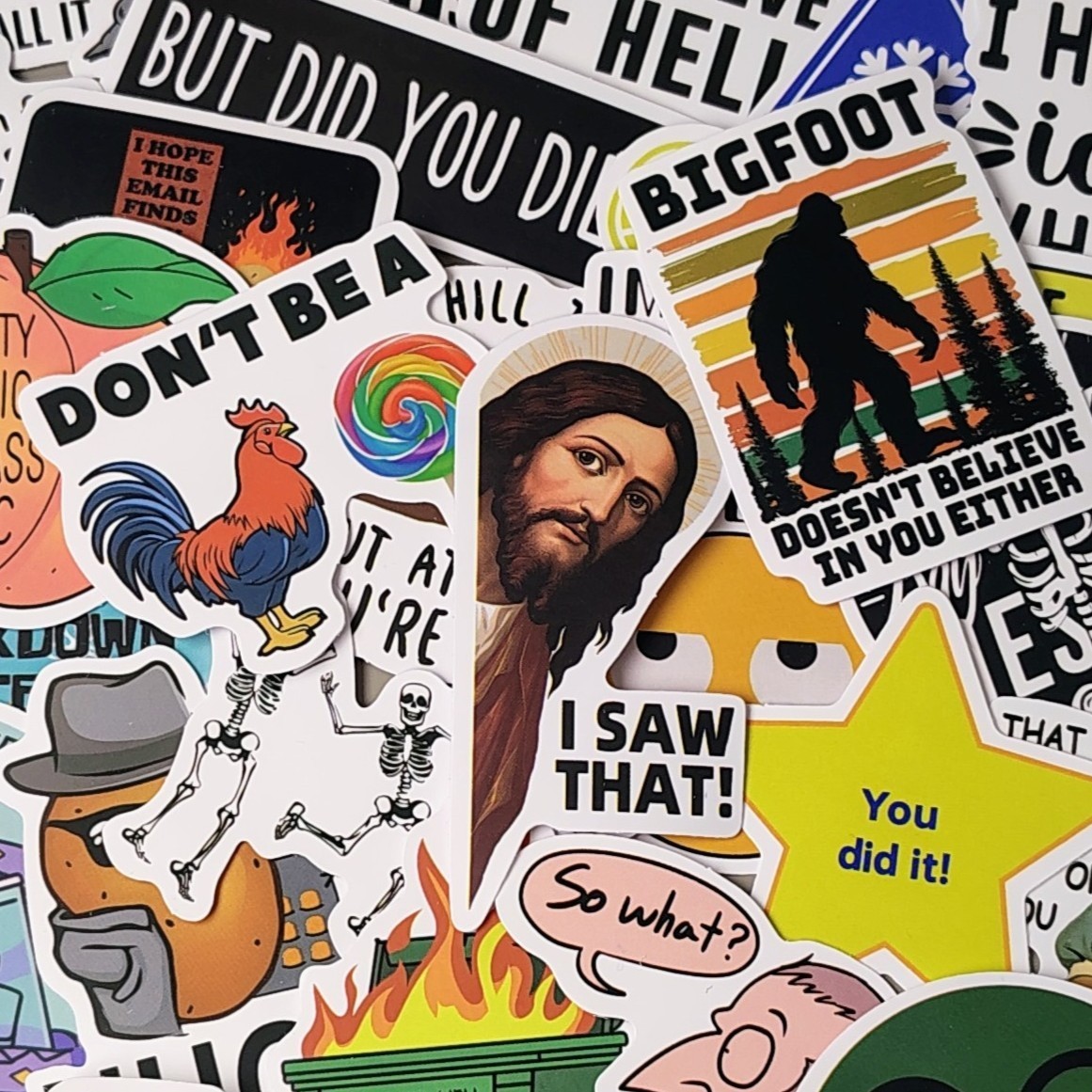 50 Pack Funny Meme Stickers Vinyl Decals Sarcastic Adult Laptop Water Bottle Lot