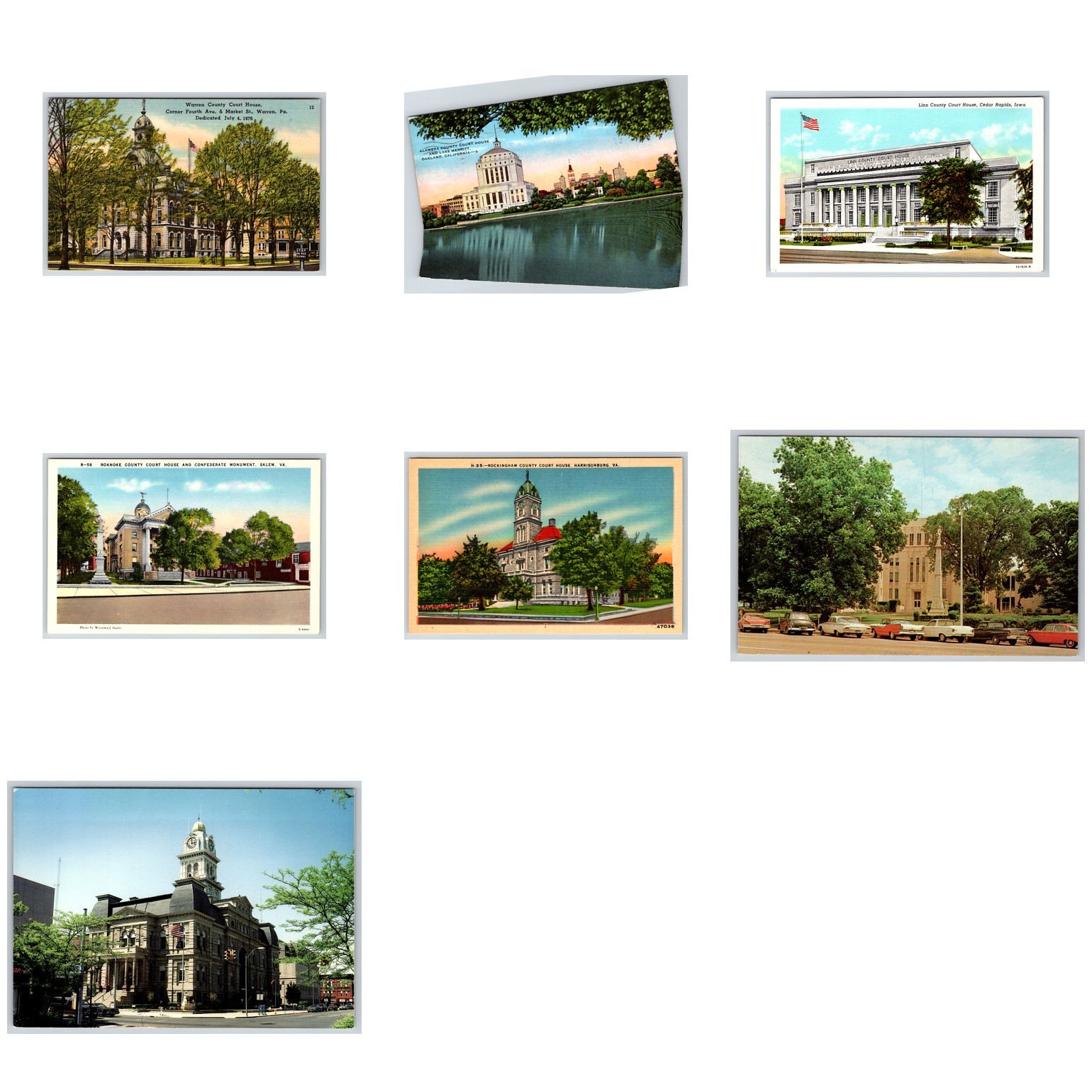 Lot of 7 Vintage County Court Postcards Courthouse Lot of 7 Vintage County Court Postcards Courthouse