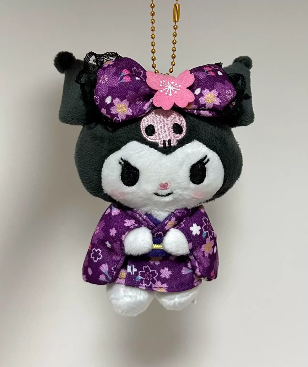 Sanrio Kuromi Purple Sakura Kimono Charm Plush Doll Gift Kids Toy
