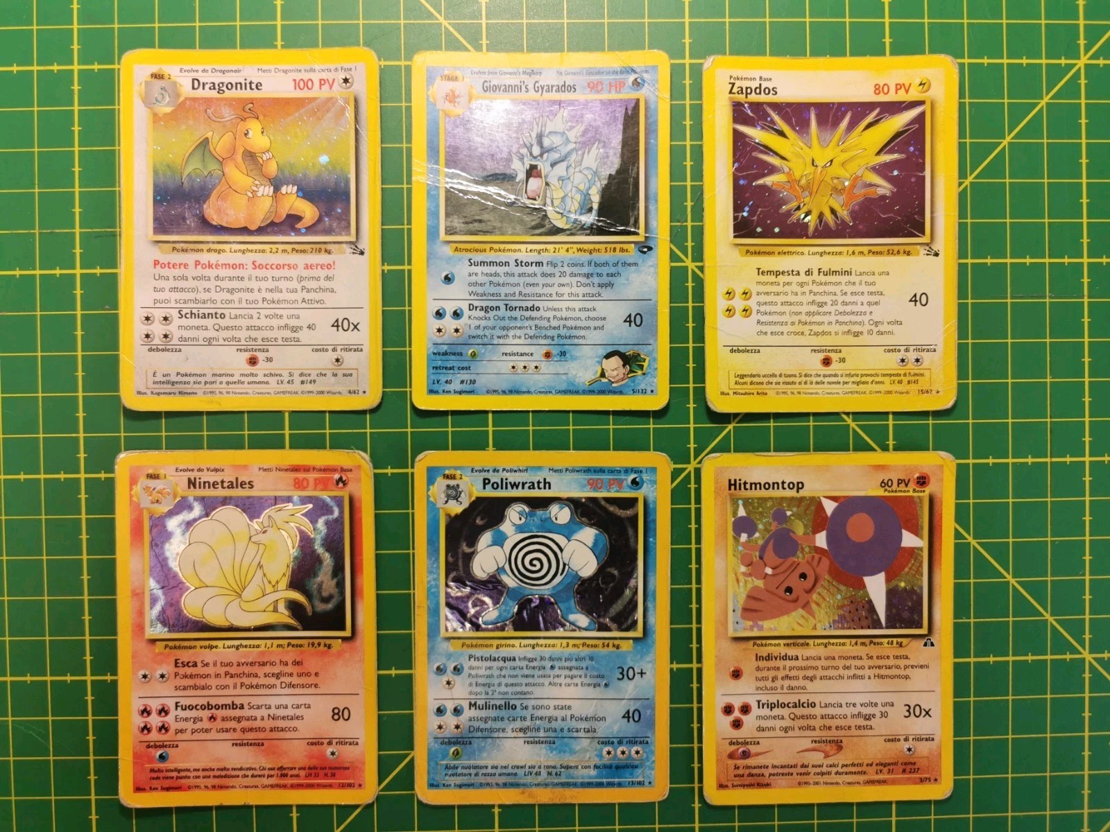 Pokemon Holo Set: Giovanni's Gyarados, Dragonite 4/62, Zapdos 15/62 and more