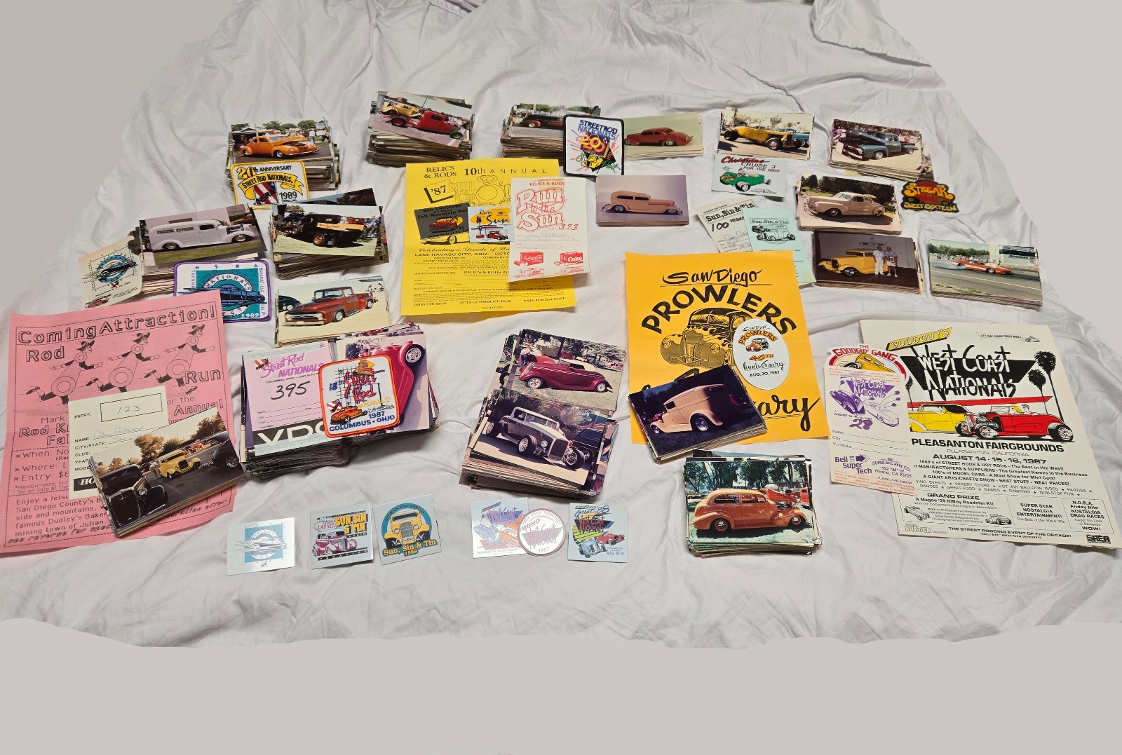 Street Hot Rod Car Show Photo Patches Magnets & Flyers Lot - Over 1,000 Photos