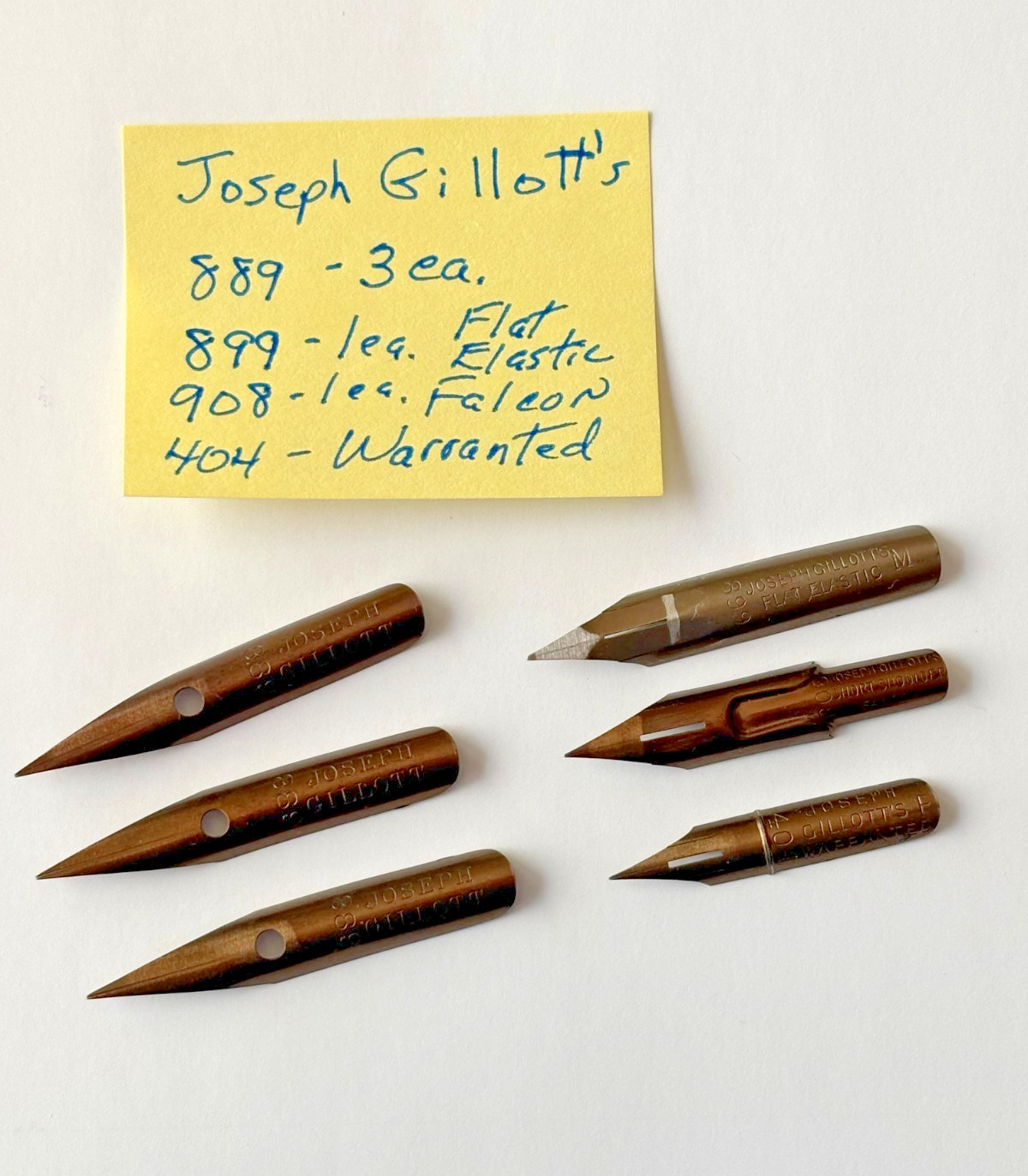 Rare Vintage Joseph Gillott Dip Pen Nibs Lot -899 Flat Elastic M, 908 Falcon NOS Rare Vintage Joseph Gillott Dip Pen Nibs Lot -899 Flat Elastic M, 908 Falcon NOS