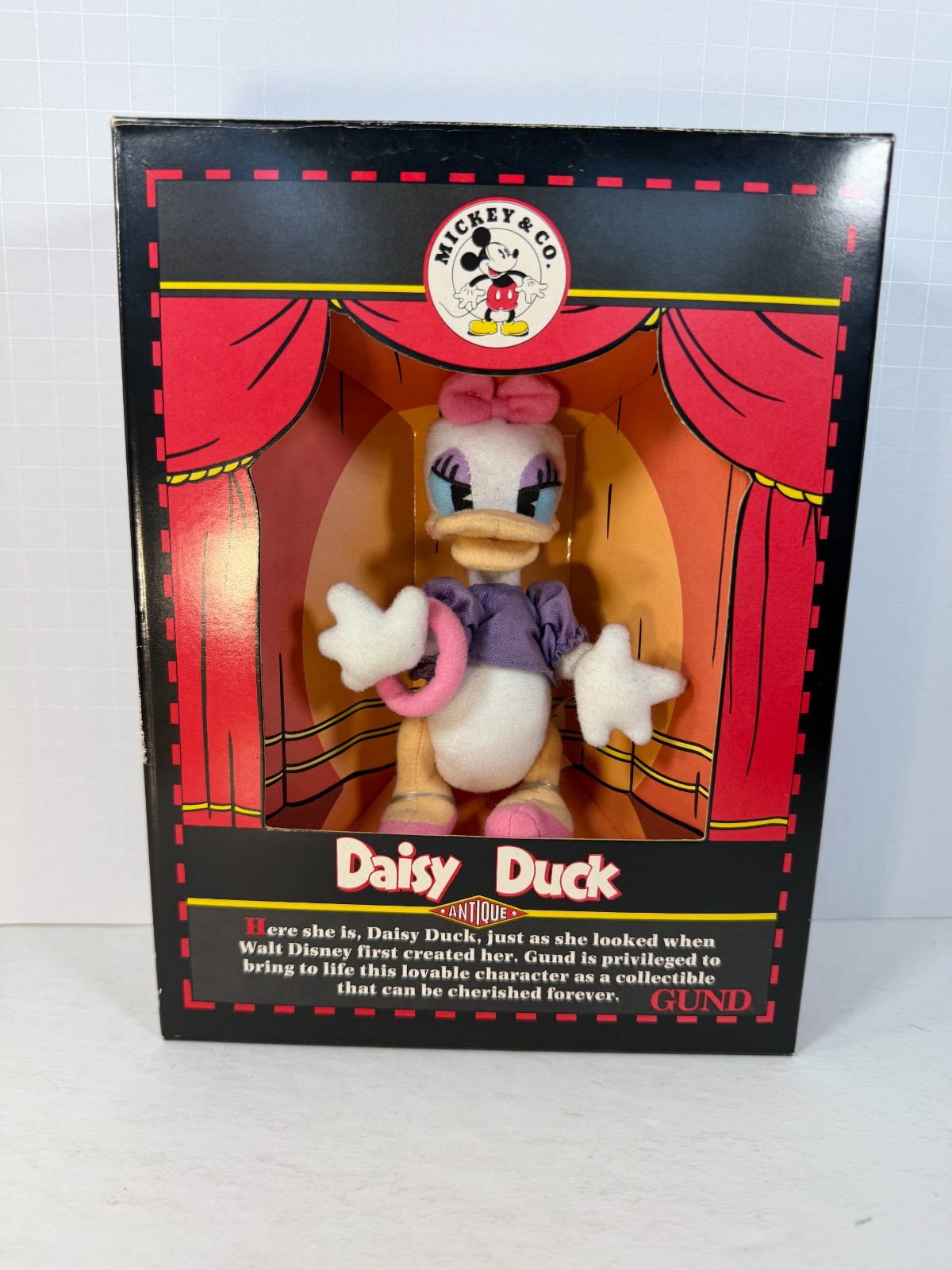 Vintage Daisy Duck Gund Plush Mickey & Co Boxed Disney Collectible Vintage Daisy Duck Gund Plush Mickey & Co Boxed Disney Collectible