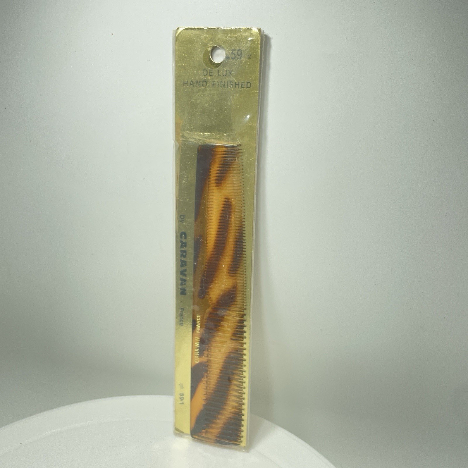 Vintage Caravan France Tortoiseshell Hair Comb - NOS De Lux Hand Finished 59/1 Vintage Caravan France Tortoiseshell Hair Comb - NOS De Lux Hand Finished 59/1