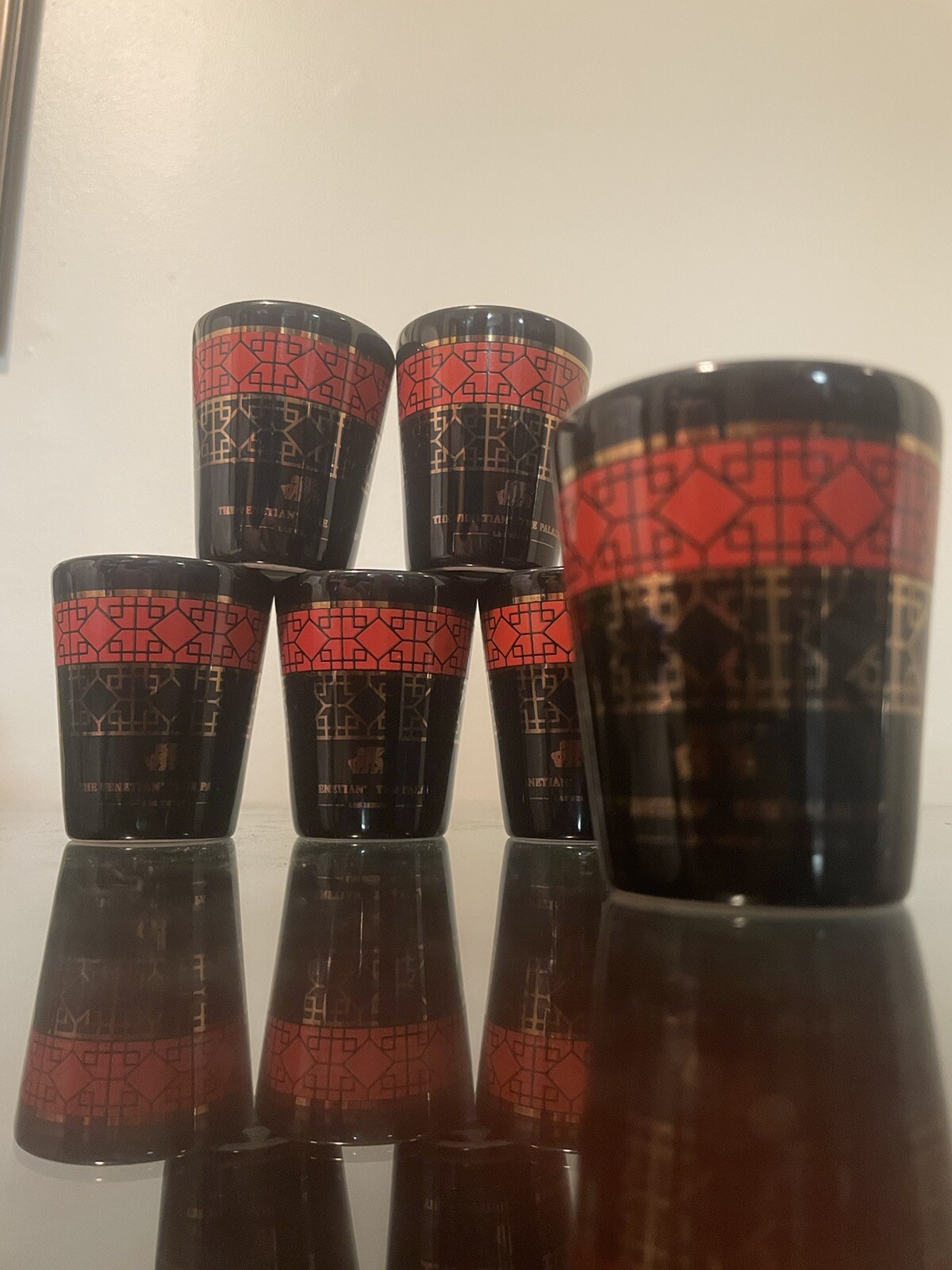 The Venetian Casino The Palazzo Collectible Ceramic Shot Glasses - Set of (4) The Venetian Casino The Palazzo Collectible Ceramic Shot Glasses - Set of (4)