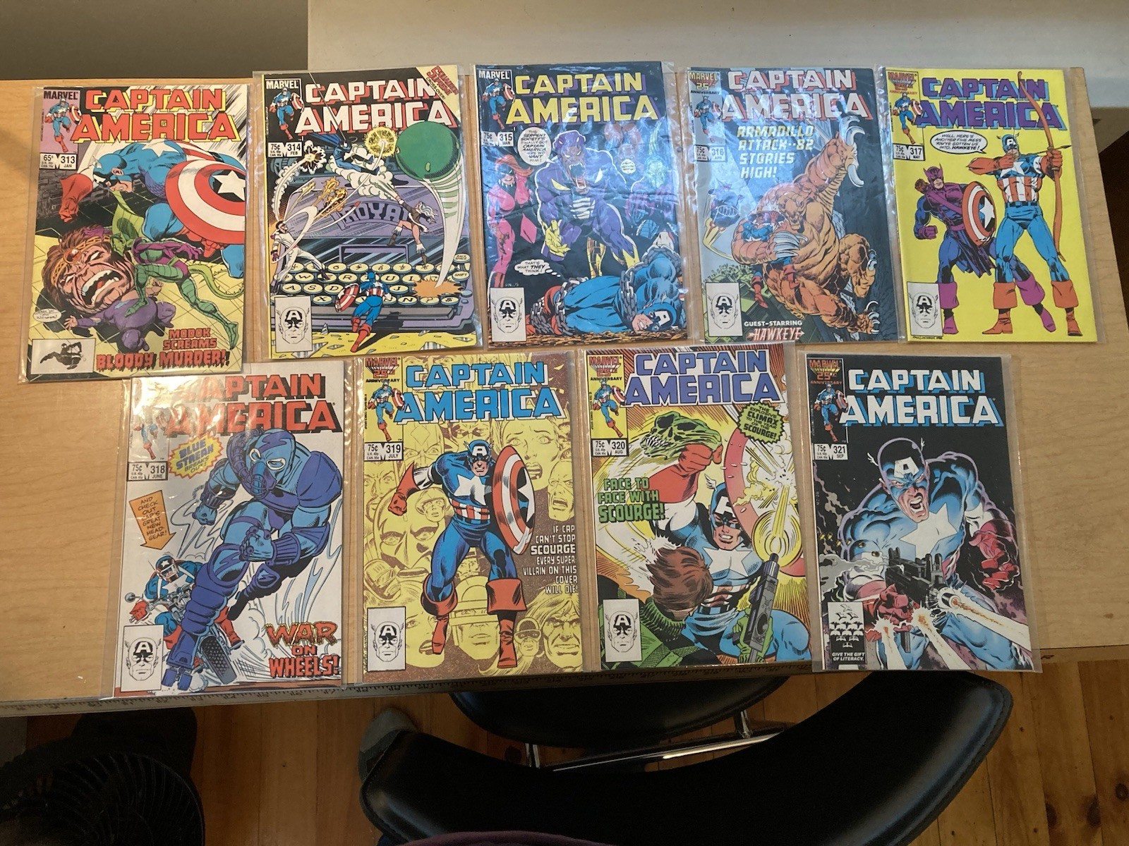 Marvel Comics Lot (9) Captain America 1986 JAN-SEPT #313-321