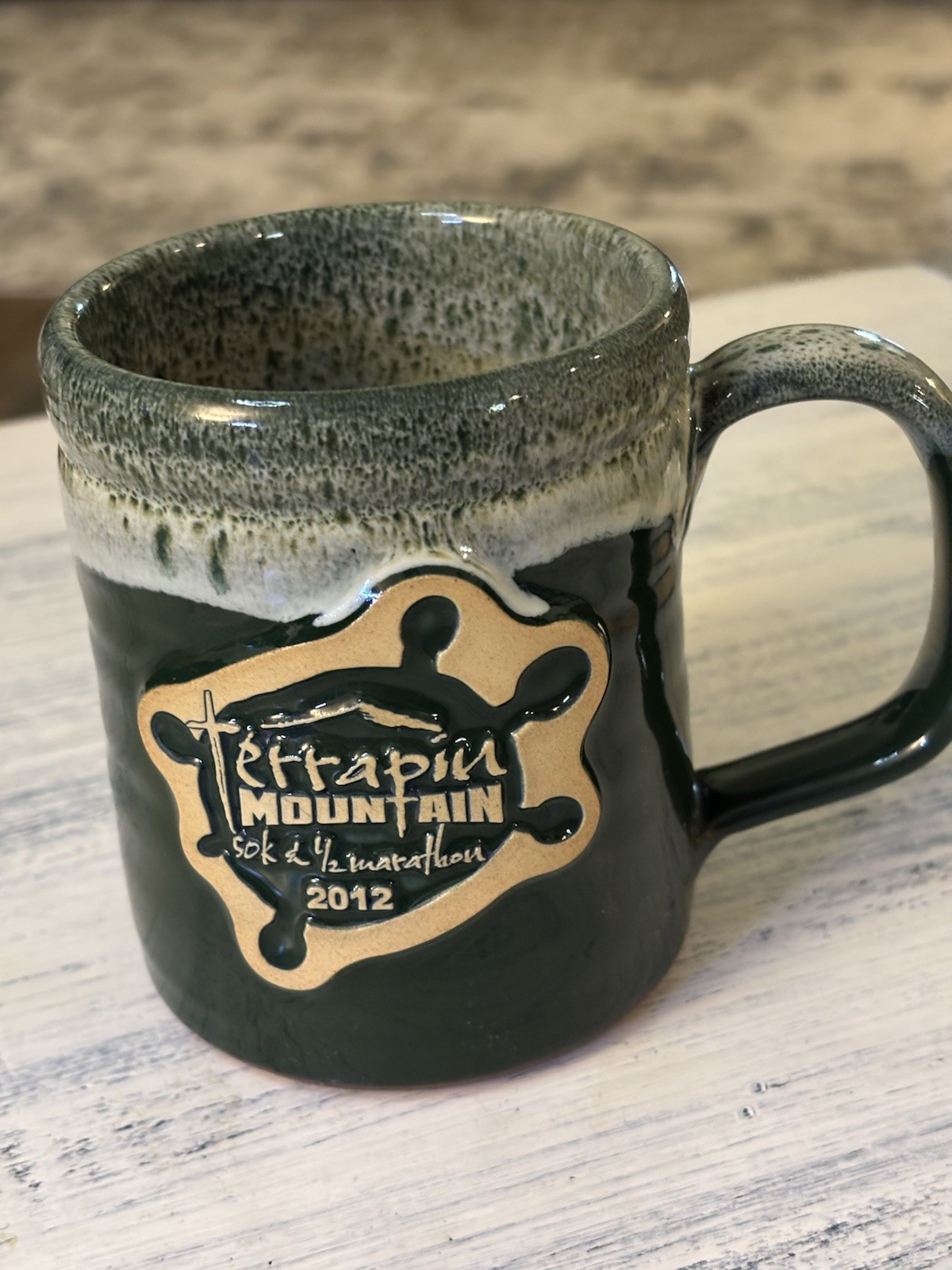 Terrapin Mountain 50k & 1/2 Marathon 2012 Drip GlazCoffee Mug By Deneen Pottery Terrapin Mountain 50k & 1/2 Marathon 2012 Drip GlazCoffee Mug By Deneen Pottery