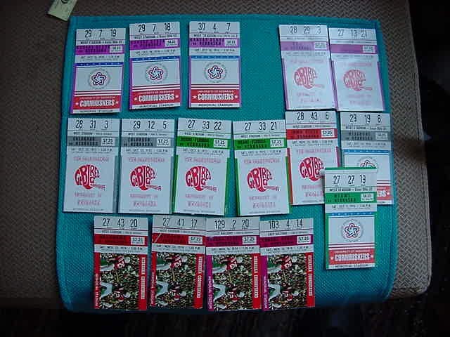 Rare 16 Vintage Nebraska Cornhusker Football Ticket Stubs 1974 1975 1976 Huskers