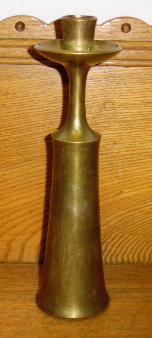 TARNISHED / WORN JHQ Jens Quistgaard Dansk Designs Brass Candlestick - 9.25 TARNISHED / WORN JHQ Jens Quistgaard Dansk Designs Brass Candlestick - 9.25