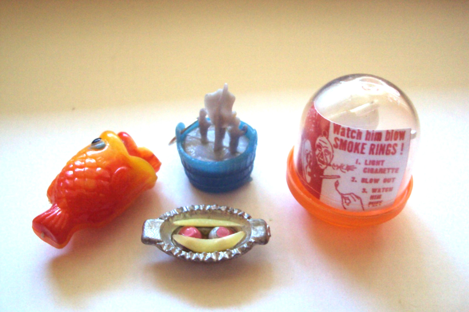 Vtg Gumball Charm Cracker Jack 60\'s HK RARES LOT Vending machine prize toy