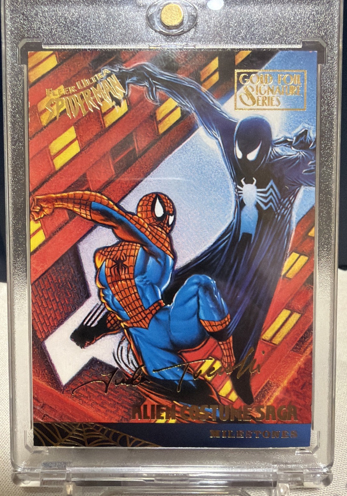 1995 Marvel Spider-Man Venom Gold Alien Limited Parallel Rare Vintage 🔥🔥🔥🔥