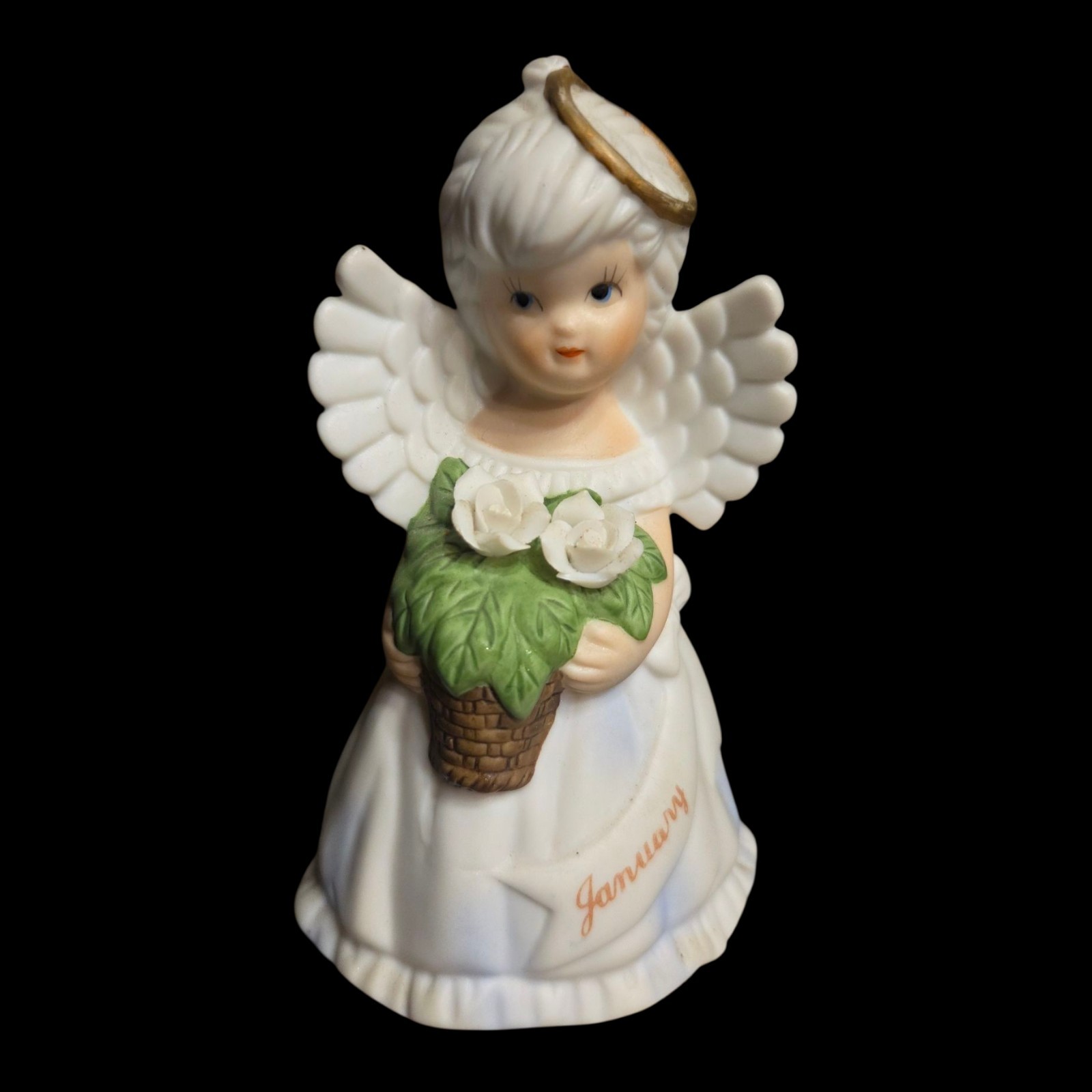 Vintage Brinn\'s January Birthday Angel Figurine 4.25\