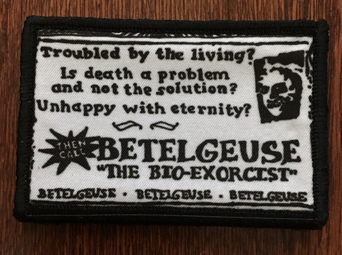 BeetleJuice Business Card Morale Patch Tactical Military Army Badge Flag 