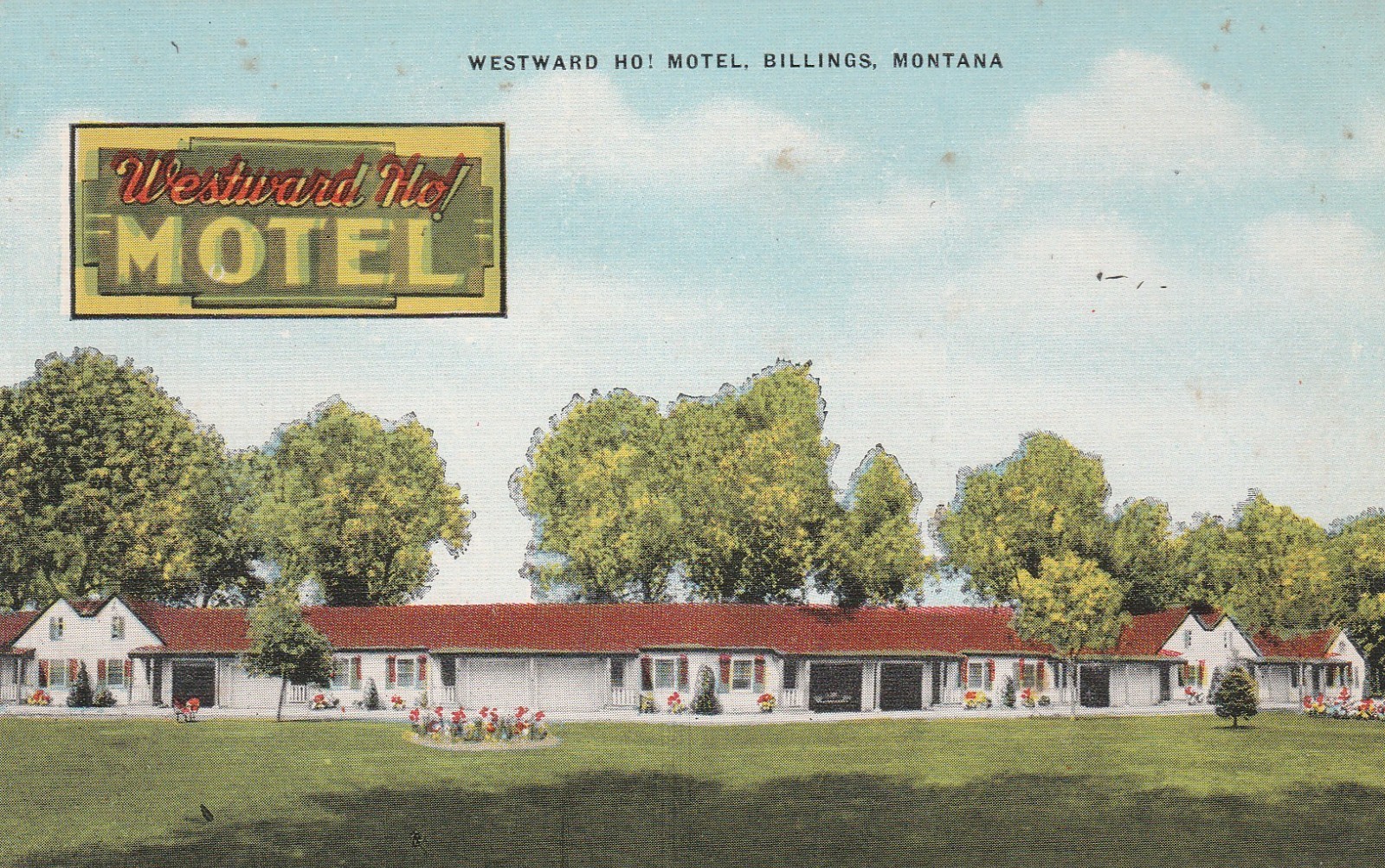 Westward Ho Motel Billings MT Exterior View Vintage souvenir Postcard Westward Ho Motel Billings MT Exterior View Vintage souvenir Postcard