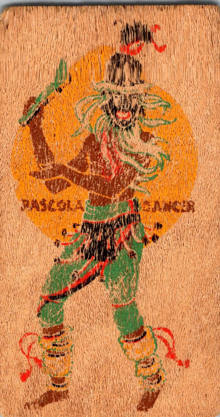 Pascola Dancer Yaqui Indians Arizona Novelty Wooden Postcard L W Holling