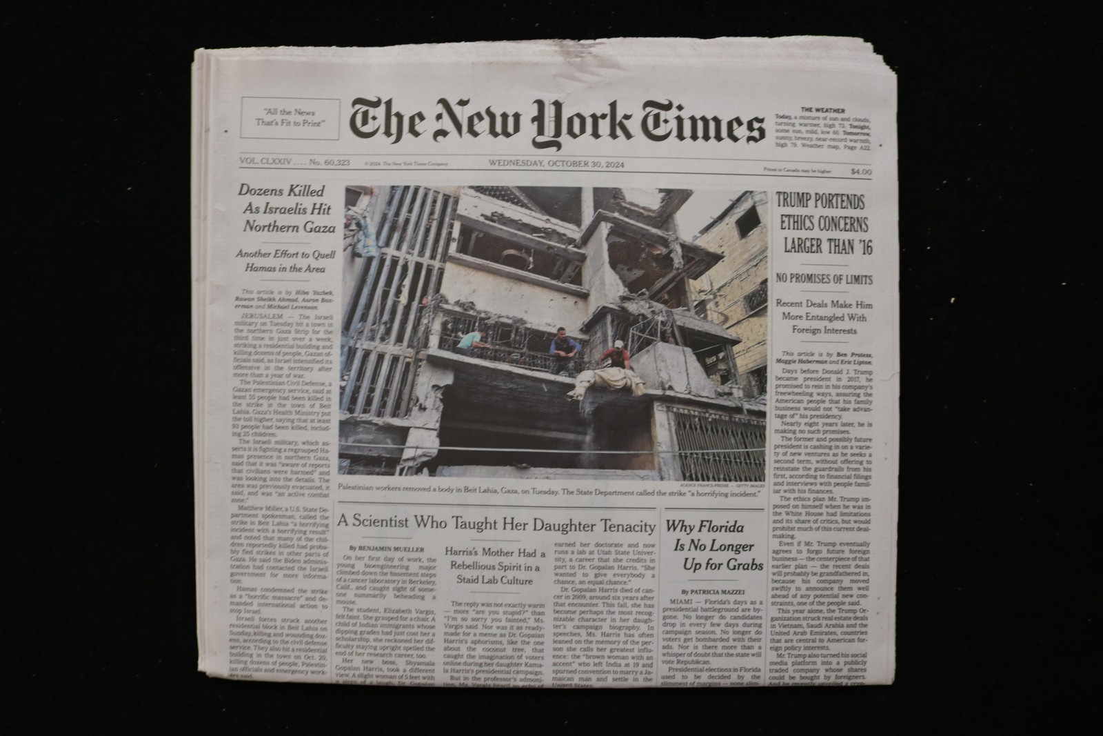 2024 OCTOBER 30 NEW YORK TIMES - TRUMP PORTENDS ETHICS CONCERNS LARGER THAN '16 2024 OCTOBER 30 NEW YORK TIMES - TRUMP PORTENDS ETHICS CONCERNS LARGER THAN '16