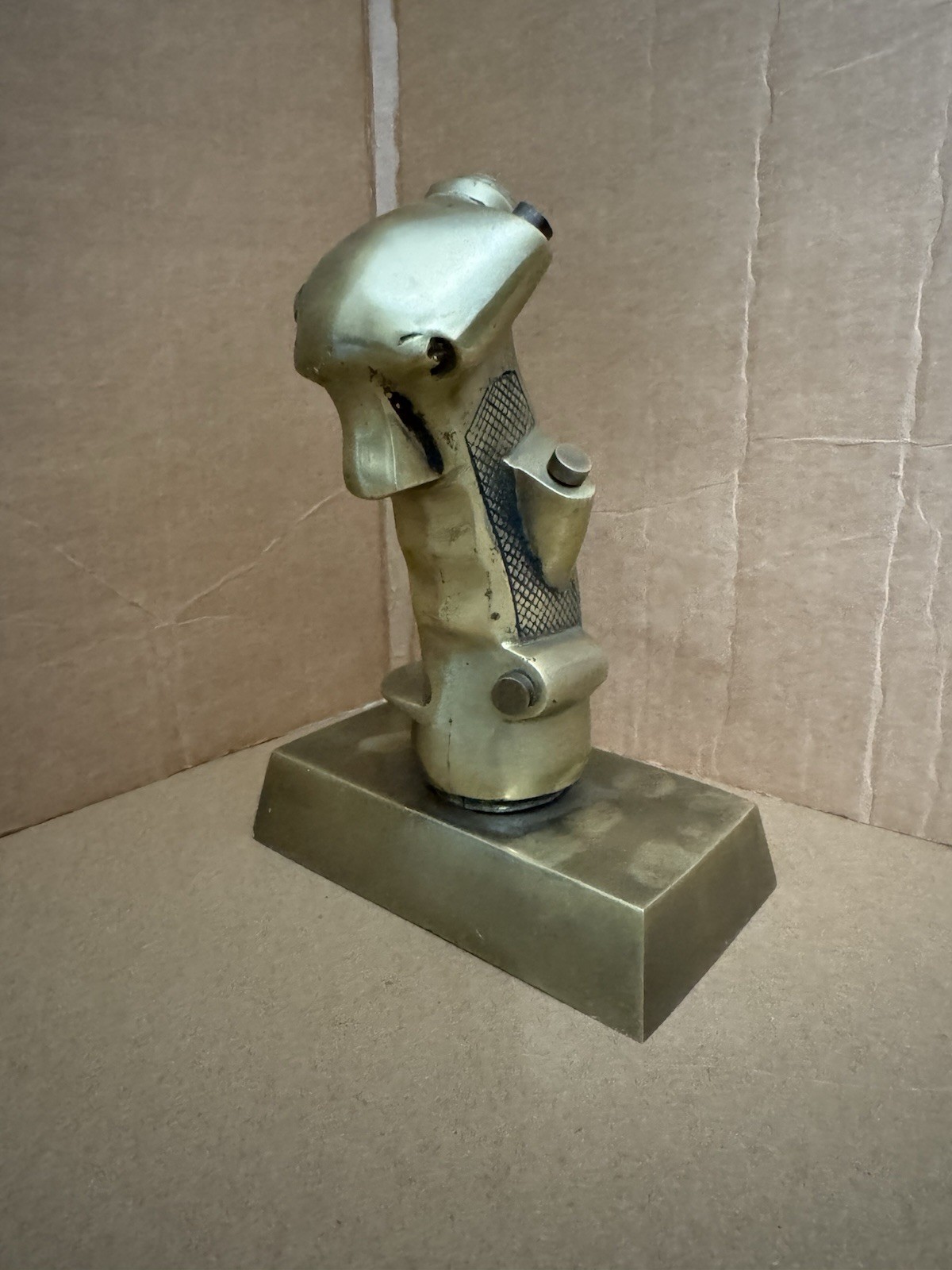 Vintage BRASS Fighter Jet Pilot Flight Control Grip Joystick Display