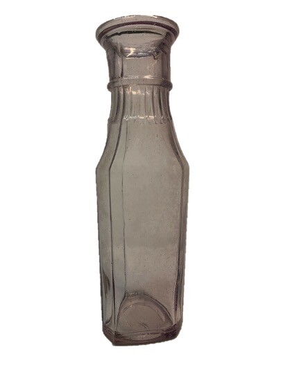 Old Vintage Handblown Condiment Triangular Clear Bottle -Excellent Old Vintage Handblown Condiment Triangular Clear Bottle -Excellent