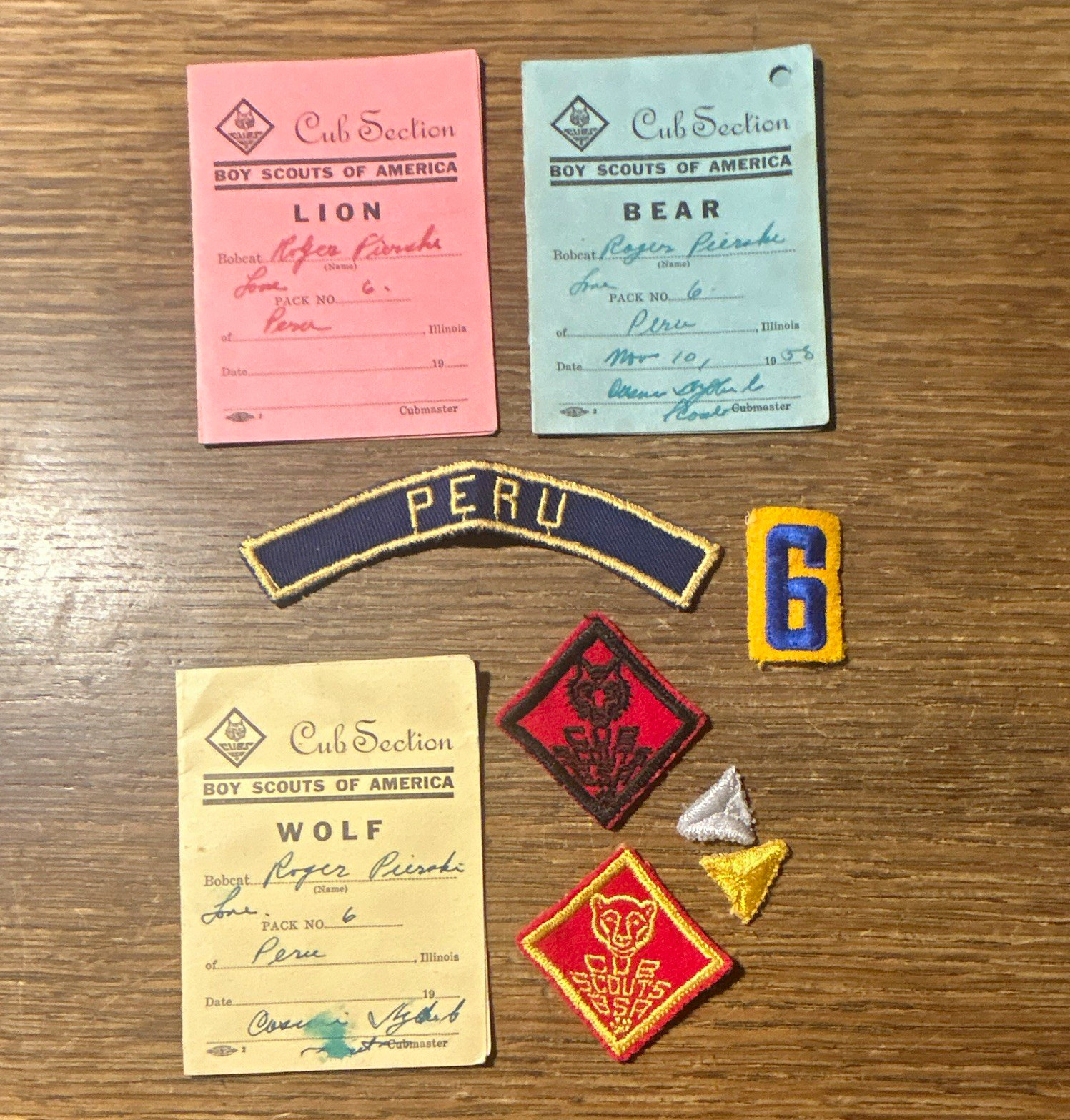 1950\'s Boy Scouts items Cub Lot La Salle Illinois Patches Insignia Cards