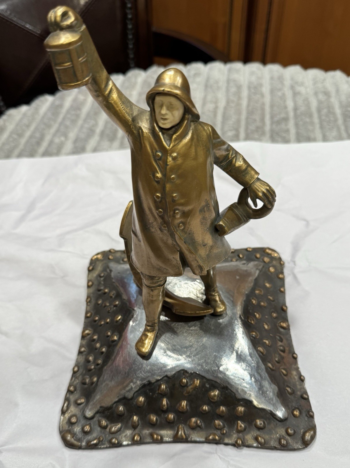 Vintage 1920s JB Hirsch Art Deco Sailor Statue Fisherman \ Vintage 1920s JB Hirsch Art Deco Sailor Statue Fisherman \