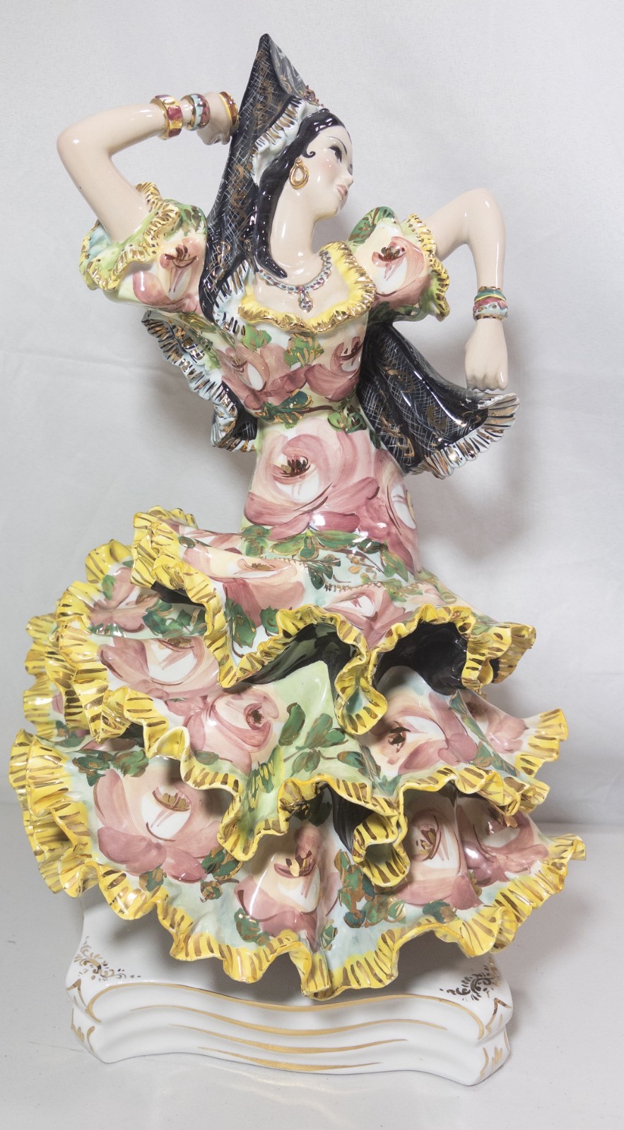 Monumental Vintage Italian Capodimonte Flemenco Dancer Porcelain Figurine 19\ Monumental Vintage Italian Capodimonte Flemenco Dancer Porcelain Figurine 19\