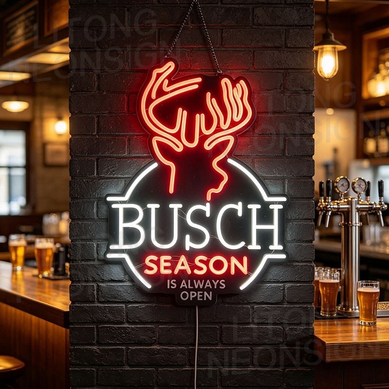 US STOCK Busch Season Is Always Open Dimmable LED Neon Sign 23