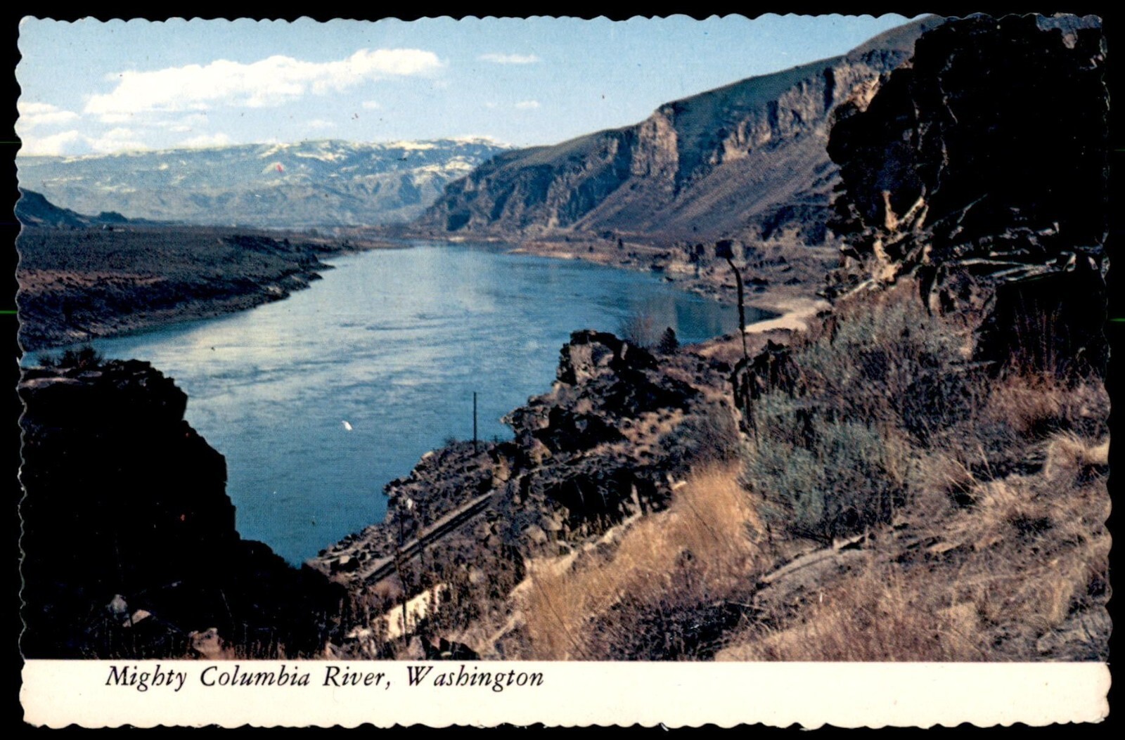 Mighty Columbia River Washington WA Wenatchee By William Gilibugh UNP Postcard