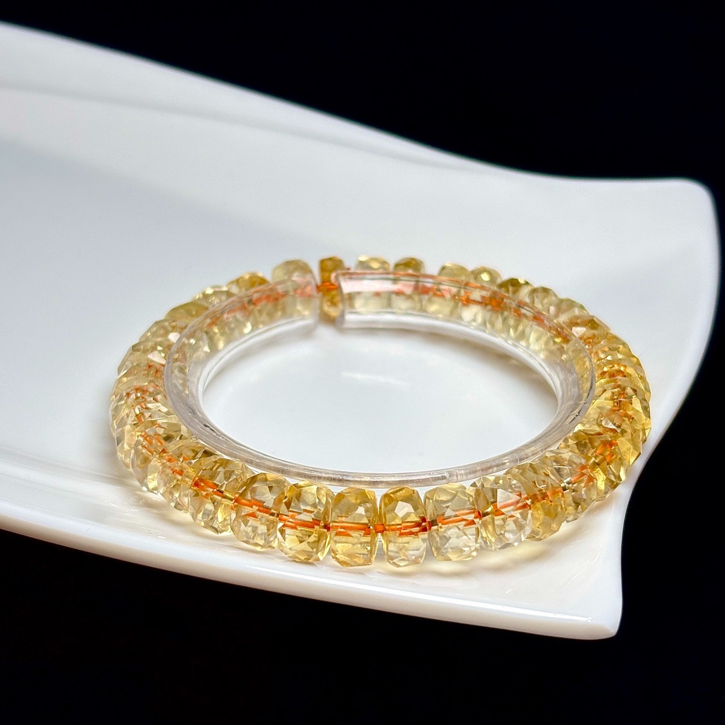 8.8mm Natural Yellow Citrine Quartz Crystal Beads Bracelet AAA