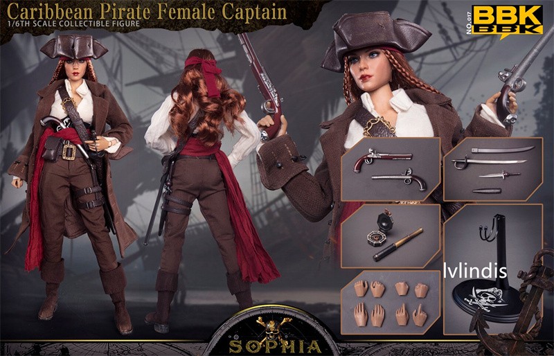 BBK017 1/6 Pirates of the Caribbean Female Captain Action Figure Model Statue