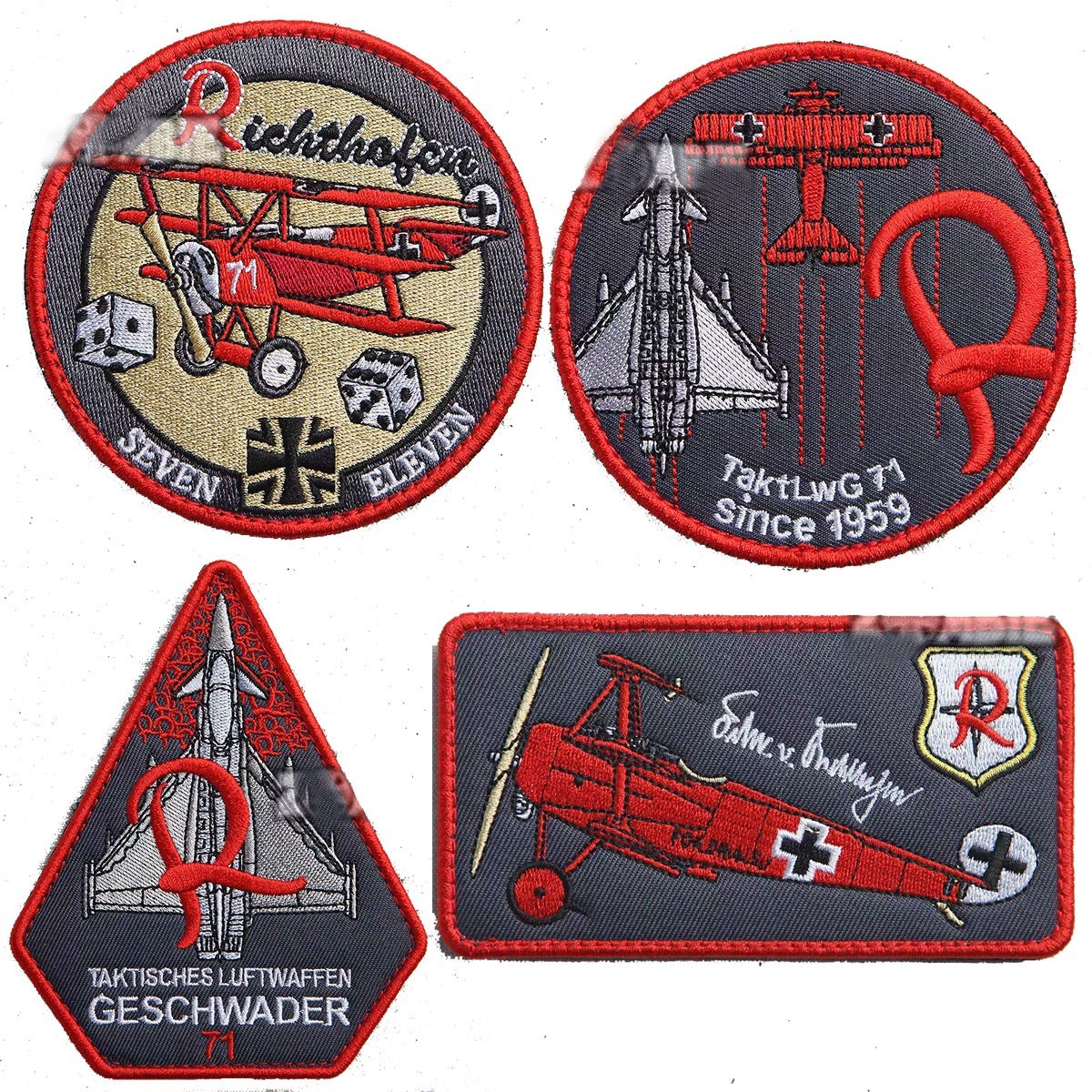 4pcs German Air Force 71st Squadron Patch Embroidered TaktLwG 71 Jacket Badge 4pcs German Air Force 71st Squadron Patch Embroidered TaktLwG 71 Jacket Badge