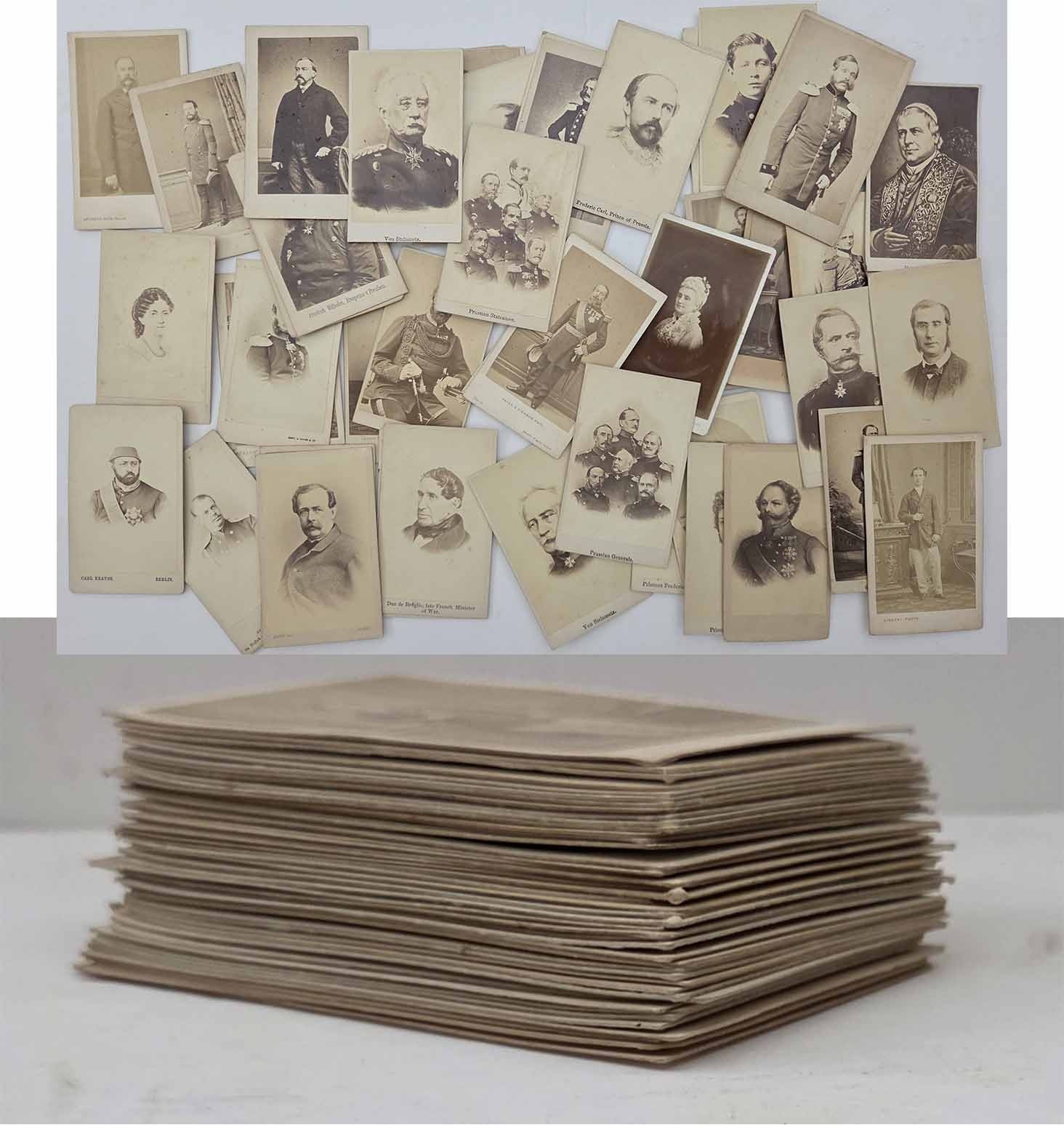c1860 antique 42 PHOTOS cdv EUROPEAN ROYALTY MILITARY Bismarck Napoleon Prussia 