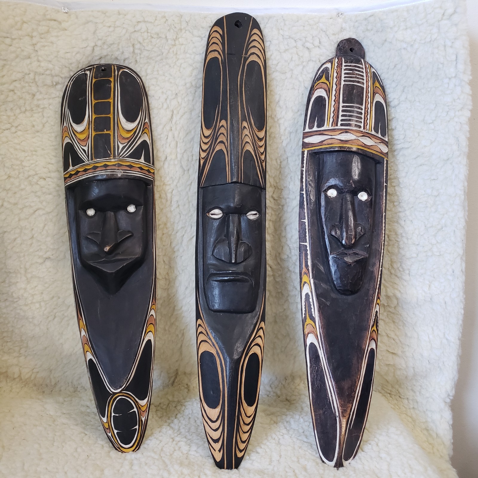 Vintage MEI SPIRIT OF THE NAMES Wooden Wall MASK Iatmul Tribe PAPUA NEW GUINEA