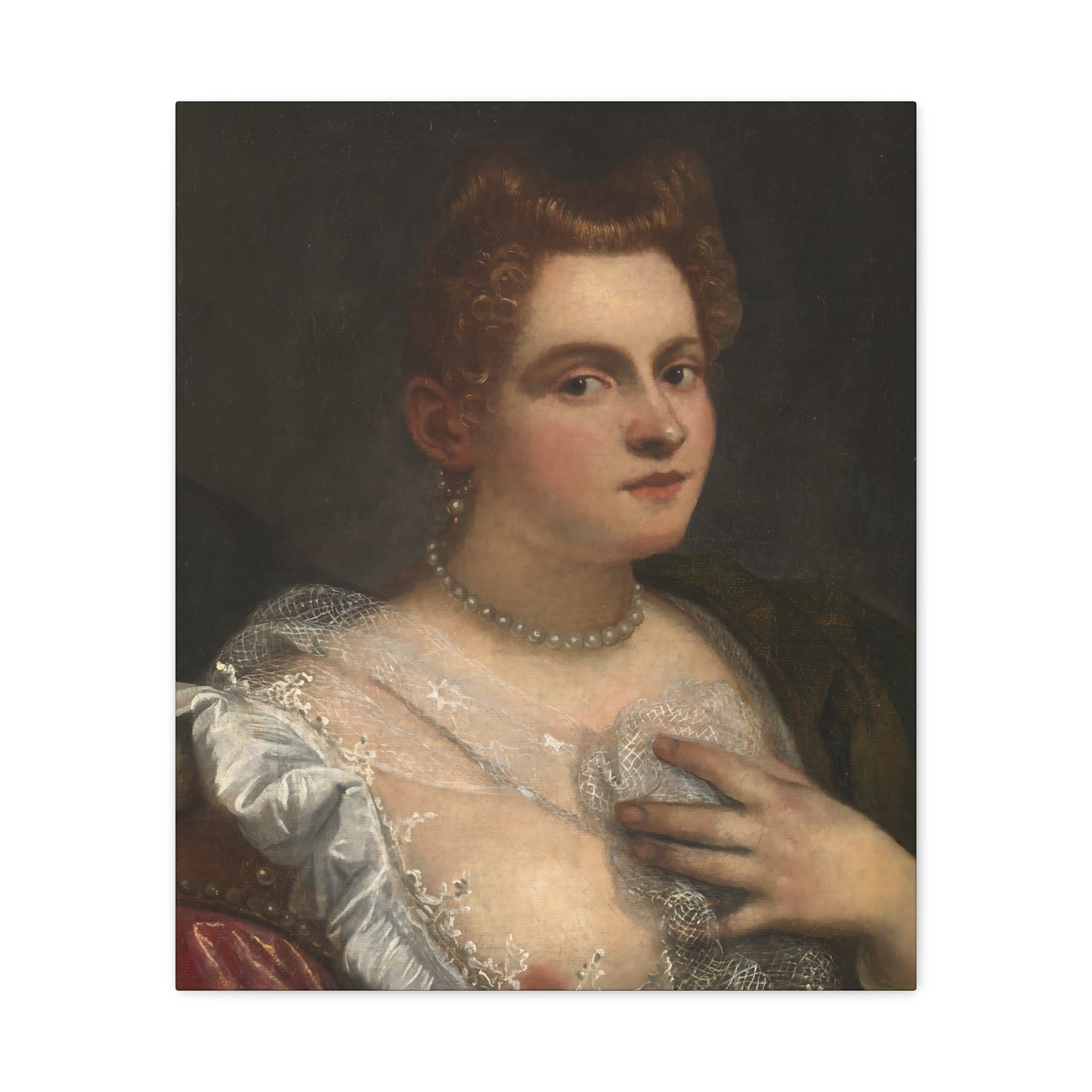 Tintoretto, Domenico - Young Venetian Woman - Canvas Wall Art