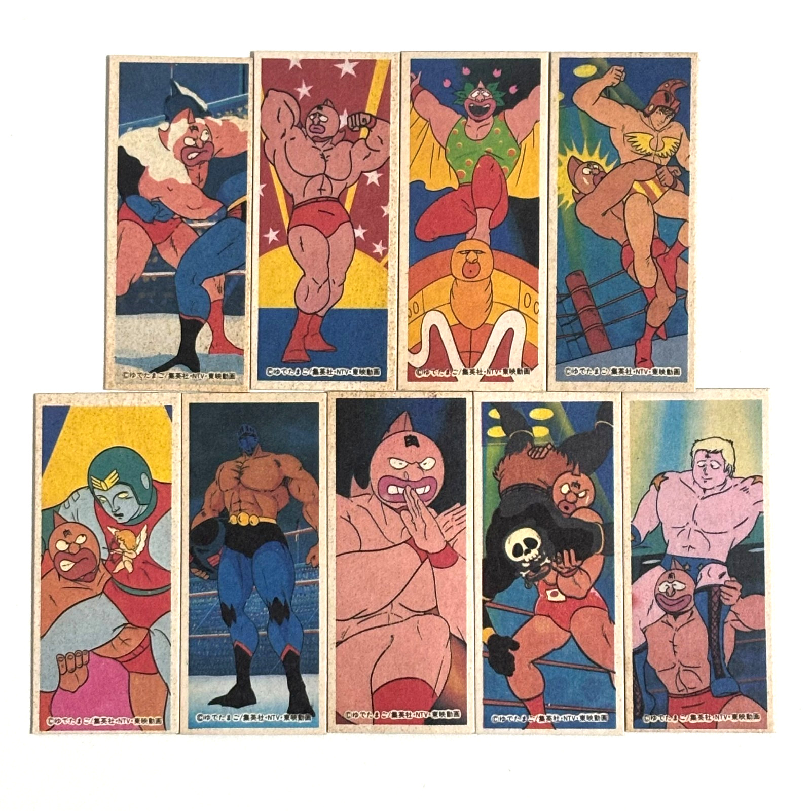 Vintage Kinnikuman Muscle Man Small Menko Card Lot 9pcs Mini Anime Wrestling