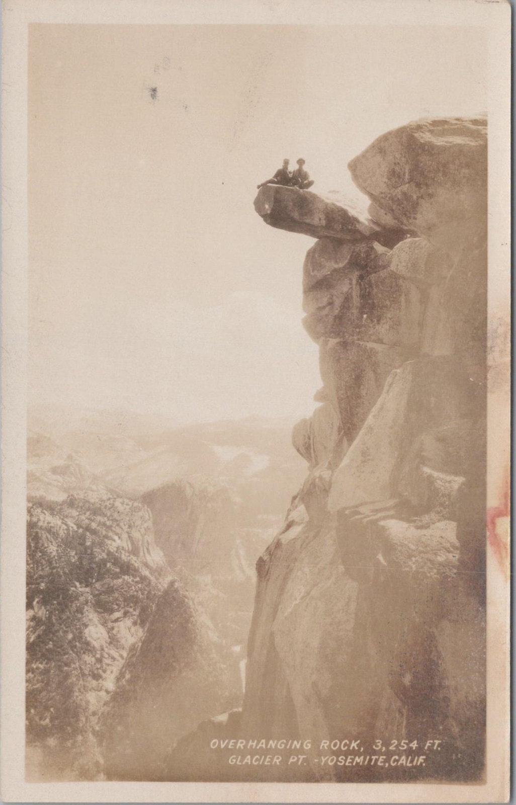 RPPC Postcard Overhanging Rock Glacier Point Yosemite CA RPPC Postcard Overhanging Rock Glacier Point Yosemite CA