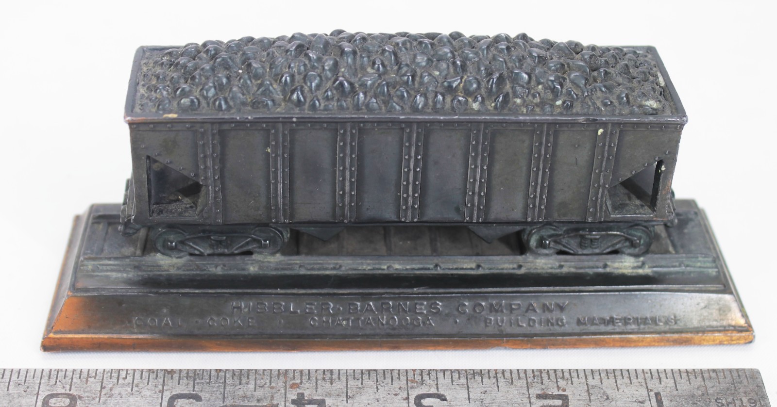 Vintage American Art Works Solid Bronze Coal Car Paperweight Hibbler-Barnes Co Vintage American Art Works Solid Bronze Coal Car Paperweight Hibbler-Barnes Co
