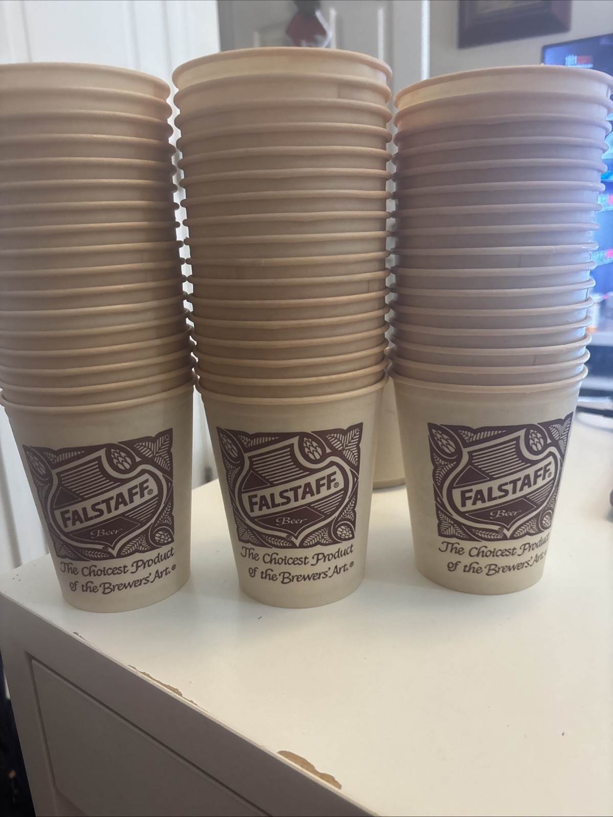 49 Vintage Falstaff Beer 16 Ounce Nyman Brand Drink Waxed Cups Made In USA-NOS 49 Vintage Falstaff Beer 16 Ounce Nyman Brand Drink Waxed Cups Made In USA-NOS