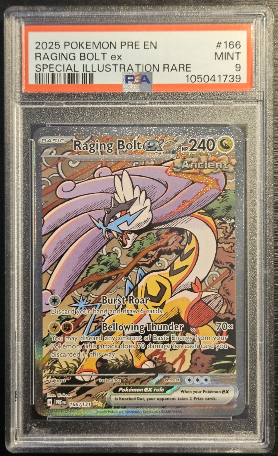 ⭐ PSA 9 Raging Bolt EX 166/131 ⭐Prismatic Evolutions Card Pokémon TCG