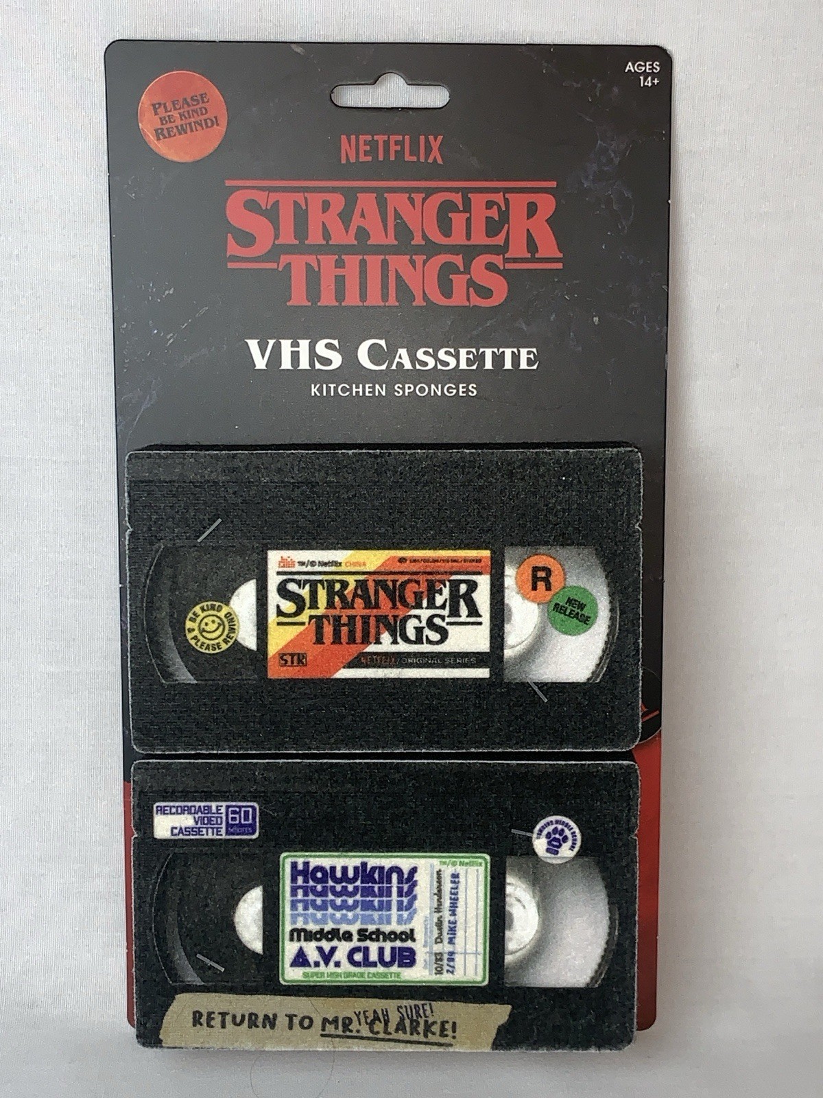 Stranger Things Retro VHS Cassette Kitchen Sponges Set Genuine Fred Netflix NEW