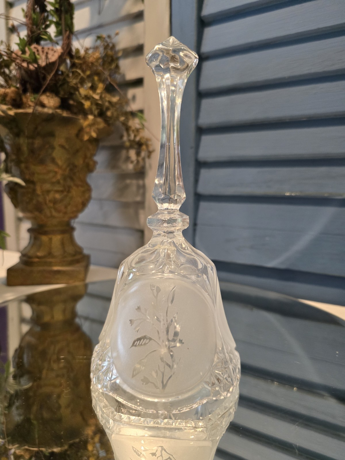 Crystal Etched Glass Bell Flowers